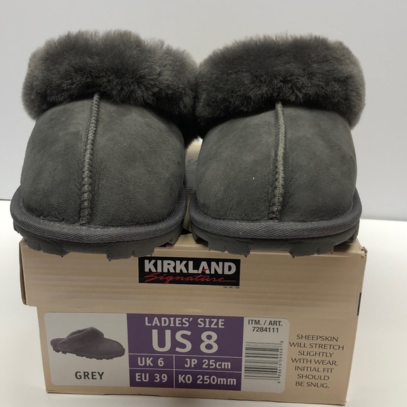 Kirkland Signature Shoes - New Women's Kirkland Shearling Slippers Gray Kirkland Signature Shoes - New Women's Kirkland Shearling Slippers Gray